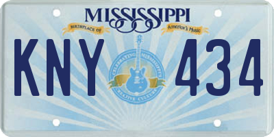 MS license plate KNY434