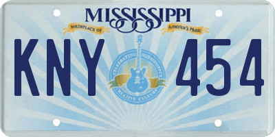 MS license plate KNY454