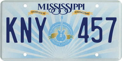 MS license plate KNY457