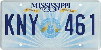MS license plate KNY461