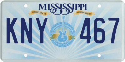MS license plate KNY467