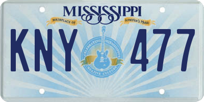 MS license plate KNY477