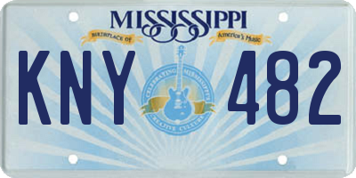 MS license plate KNY482