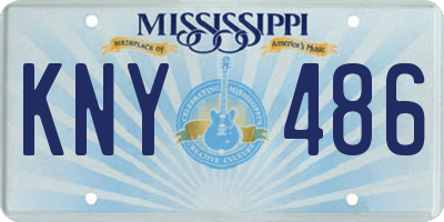MS license plate KNY486