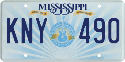 MS license plate KNY490