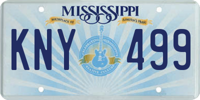 MS license plate KNY499
