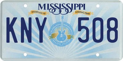 MS license plate KNY508