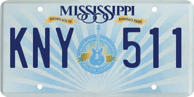 MS license plate KNY511