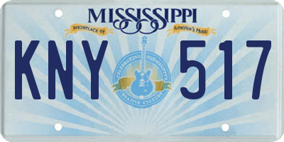 MS license plate KNY517