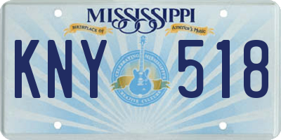 MS license plate KNY518