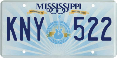 MS license plate KNY522