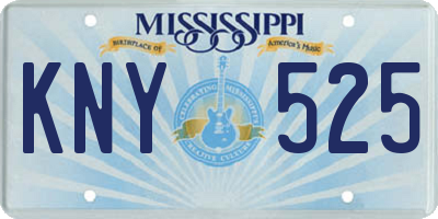 MS license plate KNY525