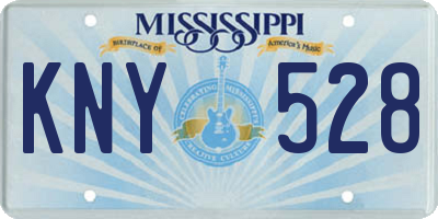 MS license plate KNY528