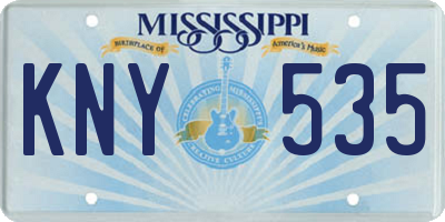 MS license plate KNY535