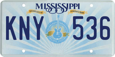 MS license plate KNY536