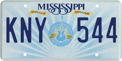 MS license plate KNY544