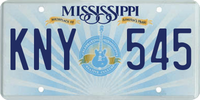 MS license plate KNY545