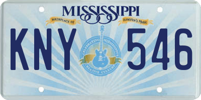 MS license plate KNY546