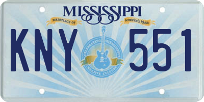 MS license plate KNY551