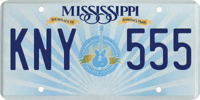 MS license plate KNY555