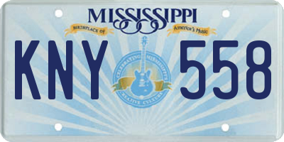 MS license plate KNY558