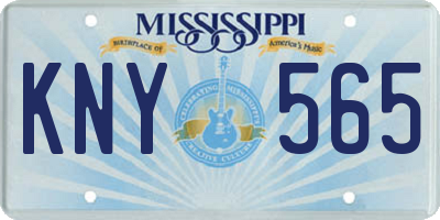MS license plate KNY565