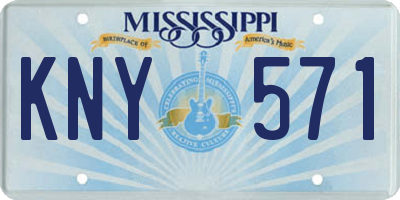 MS license plate KNY571