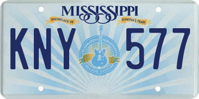 MS license plate KNY577