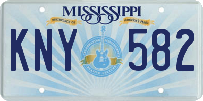 MS license plate KNY582