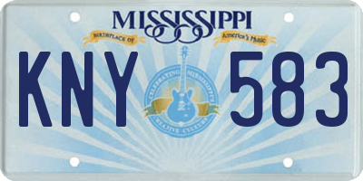 MS license plate KNY583