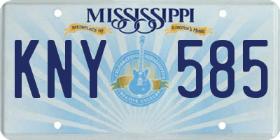 MS license plate KNY585