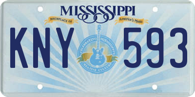 MS license plate KNY593