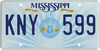MS license plate KNY599