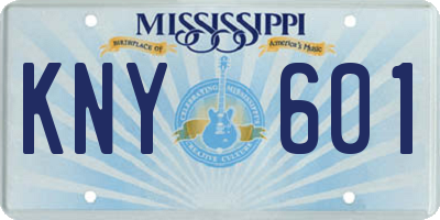 MS license plate KNY601