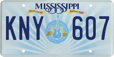 MS license plate KNY607