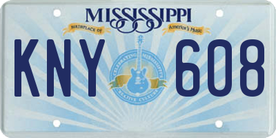 MS license plate KNY608