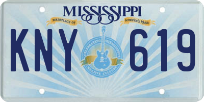 MS license plate KNY619
