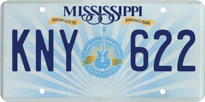 MS license plate KNY622