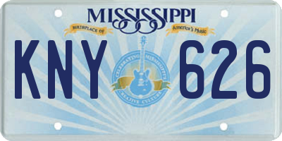 MS license plate KNY626