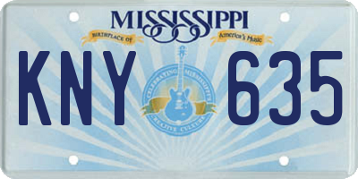 MS license plate KNY635