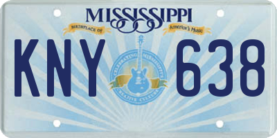 MS license plate KNY638