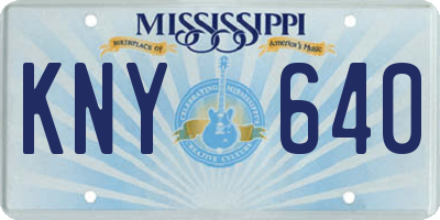 MS license plate KNY640