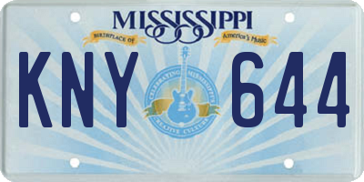 MS license plate KNY644