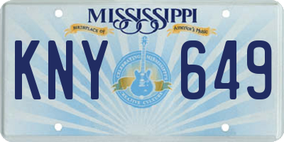 MS license plate KNY649