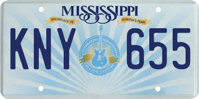 MS license plate KNY655