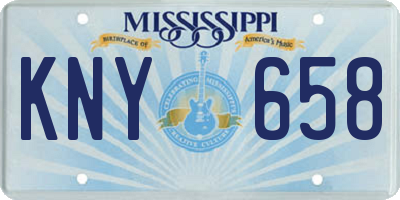 MS license plate KNY658