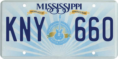 MS license plate KNY660