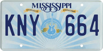 MS license plate KNY664