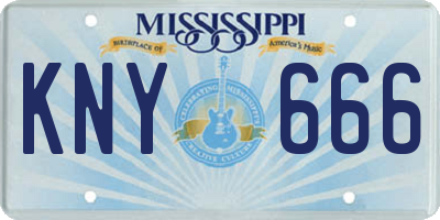 MS license plate KNY666