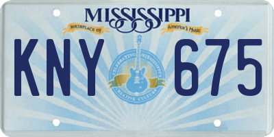 MS license plate KNY675